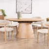 Table à manger ovale extensible 160-200 cm aspect chêne "Oria" style contemporain épuré