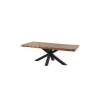 Table à manger plateau teck massif recyclé pieds étoile en métal "Valley" 240cm