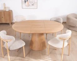 Table à manger ronde 120 cm extensible 160 cm 