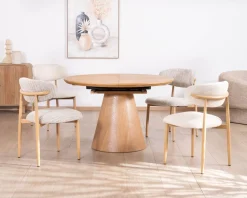 Table à manger ronde 120 cm extensible 160 cm 