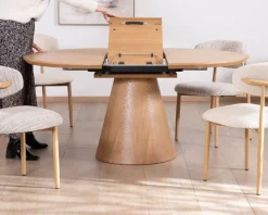 Table à manger ronde 120 cm extensible 160 cm 