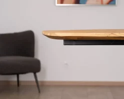 Table à manger XXL 280 cm en teck recyclé et pieds mikado "Bahia" forme bateau
