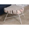 Table basse bois tronc pied metal "Nervure"