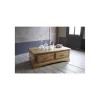 Table basse 2 tiroirs chêne massif "Antique"