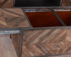 Table basse bar métal et bois industriel 100cm 