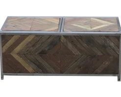 Table basse bar métal et bois industriel 100cm 