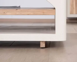 Table basse carrée design organique aspect béton sablé "Miona"