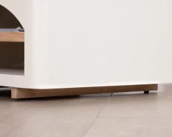 Table basse carrée design organique aspect béton sablé "Miona"