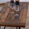 Table basse 120cm en bois massif recyclé et pieds métal noir "Cidade"