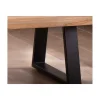 Table basse design plateau naturel pieds trapèzes en métal « Caractère »