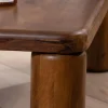Table basse design épuré avec pieds ronds "Padouk" en manguier massif