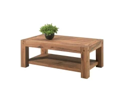 Table basse double plateau en chêne massif huilé 