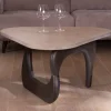 Table basse en manguier massif plateau triangulaire "Pop Vintage"