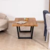 Table basse esprit loft en teck recyclé “Lasia” avec piètement métal noir en U