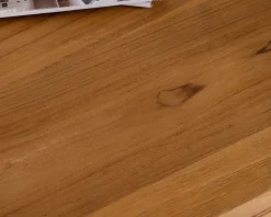 Table basse esprit loft en teck recyclé “Lasia” avec piètement métal noir en U