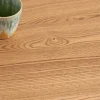Table basse esprit newtro en bois massif naturel et noir "Sydney" avec portes coulissantes