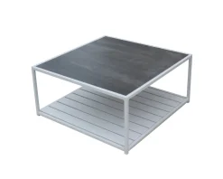 Table basse extérieure blanche plateau céramique "Terrasse"