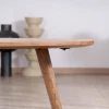 Table basse forme bateau style scandinave "Voluto" 110 cm en acacia massif