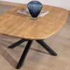 Table basse forme bateau en teck naturel "Bahia" pieds mikado métal