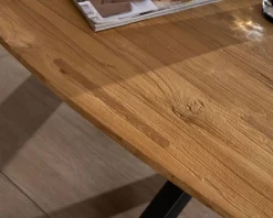 Table basse forme bateau en teck naturel 