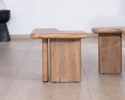 Table basse modulable en manguier "Naura" esprit organique