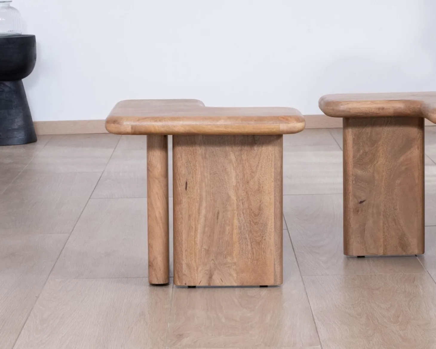 Table basse modulable en manguier "Naura" esprit organique