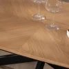 Table basse plateau placage chêne clair pied étoile métal noir "Toledo"