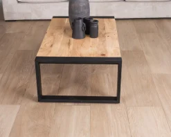Table basse rectangle de style industriel métal et bois "Montréal"
