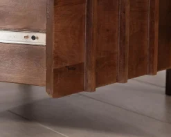Table basse rectangulaire esprit zen en manguier teinte noyer 
