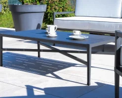 Table basse rectangulaire style classique chic en aluminium 