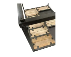 Table basse rectangulaire métal et bois piétement aérien "Camaïeu"