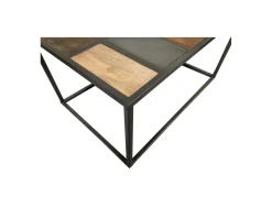 Table basse rectangulaire métal et bois piétement aérien 