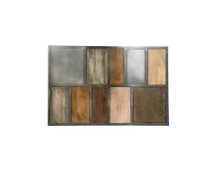 Table basse rectangulaire métal et bois piétement aérien 