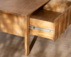 Table basse rectangulaire esprit zen en manguier naturel "Sicaly"