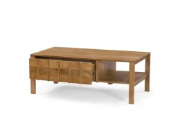 Table basse rectangulaire esprit zen en manguier naturel "Sicaly"