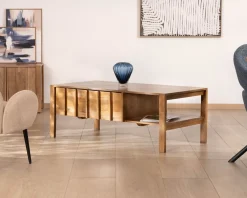 Table basse rectangulaire esprit zen en manguier naturel 
