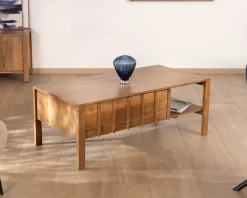 Table basse rectangulaire esprit zen en manguier naturel 