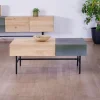 Table basse rectangulaire bois et métal 100x55 cm "Elegancy"