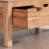 Table basse rectangulaire en acacia massif " Nüma" 100 cm avec tiroirs