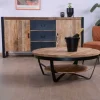 Table basse ronde avec double plateau bois "Andy" diam. 100cm