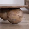 Table basse ronde design épuré et organique en manguier massif "Oxyma"
