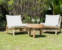 Table basse ronde en bois de suar "Katue" 60 cm