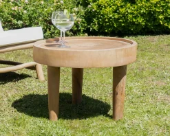 Table basse ronde en bois de suar 