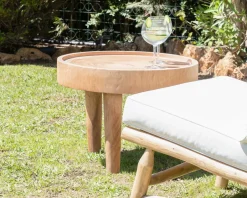 Table basse ronde en bois de suar 