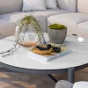 Table basse ronde en céramique et aluminium, diam. 126 "Sokha Beach"