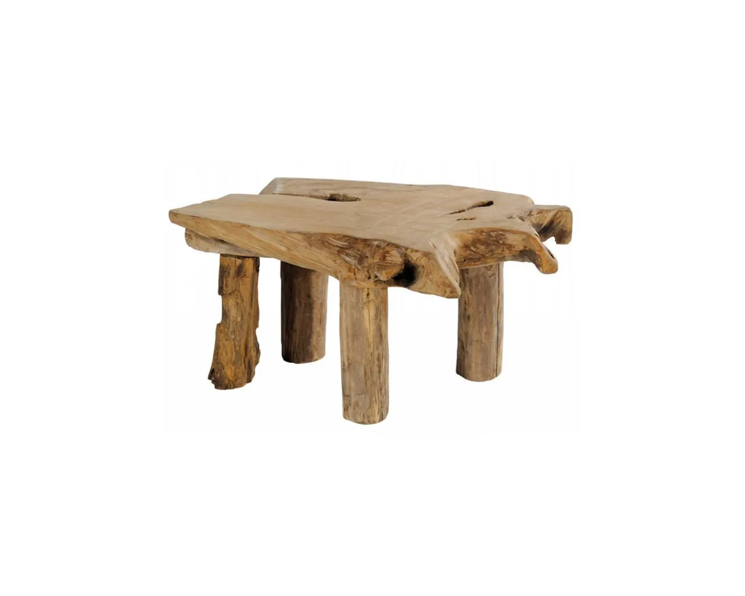 Table basse teck massif brut "Farmer"