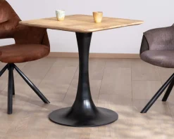 Table carrée esprit bistrot en manguier naturel 