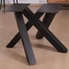 Table carrée 150x150 cm acacia naturel massif et métal noir "Baillif"