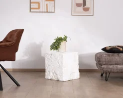 Table d'appoint design cube en oxyde de magnésium 