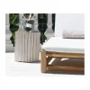 Table d'appoint style ethnique en branches de teck "Sumatra" blanc et bois
